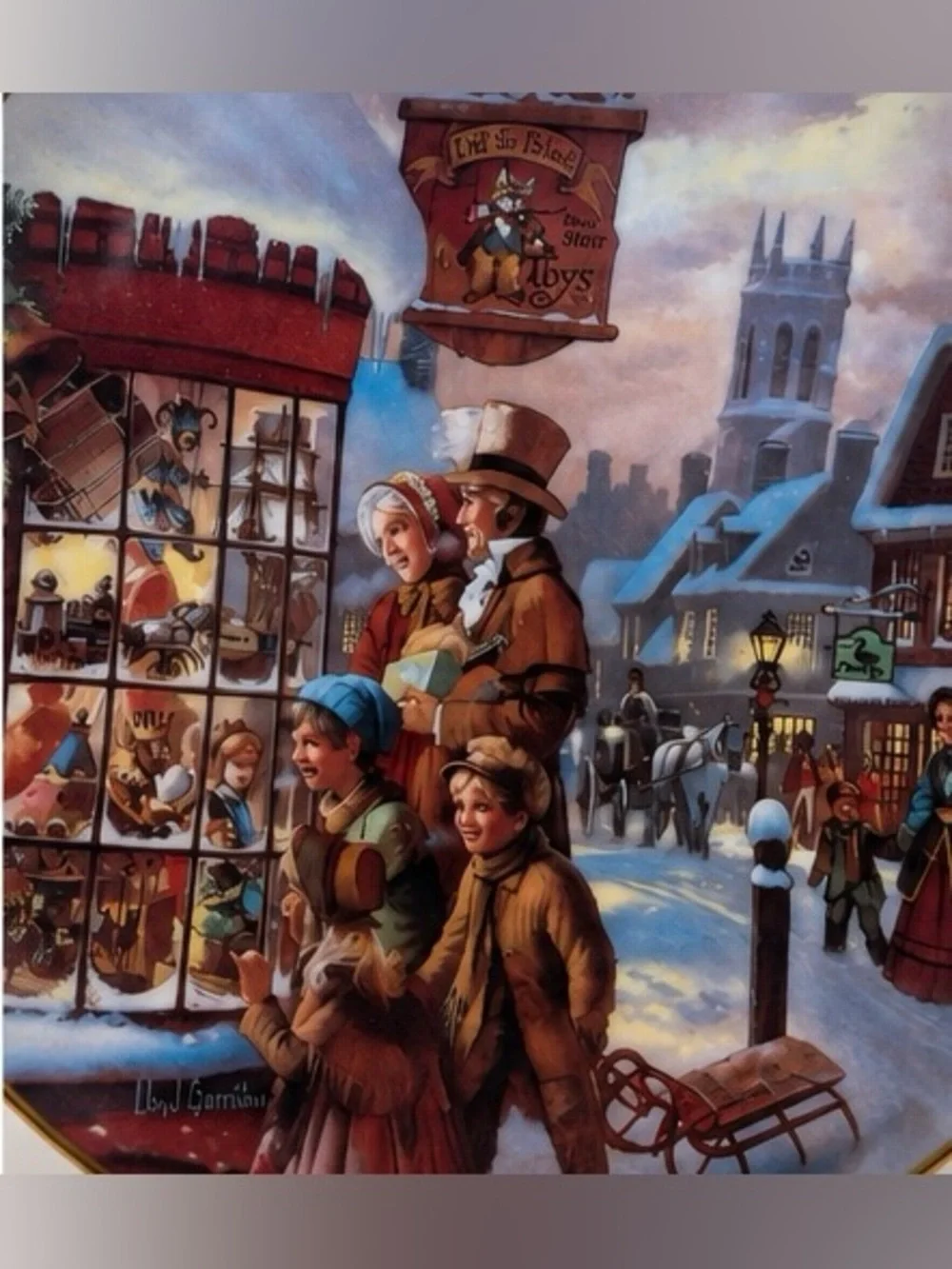 Lloyd Garrison The Toy Store Christmas Collector Plate 1990 W.S. George Scenes